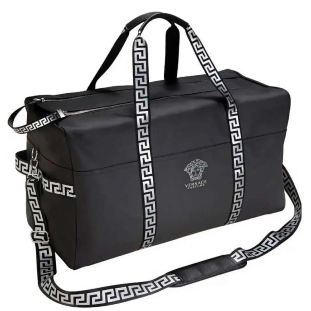 Versace Duffel Bag Gym Weekender Traveler Bag Luggage Black Carry-on 81#10009/25